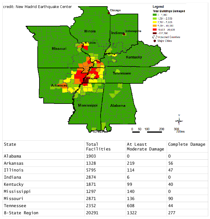 NEW MADRID SEISMIC ZONE, BY COUNTY